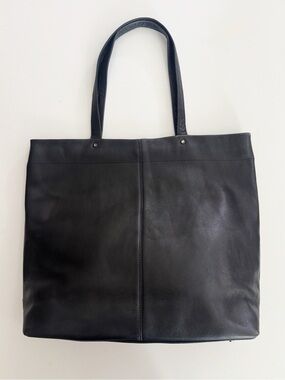 Le Donne Black Leather Tote Bag